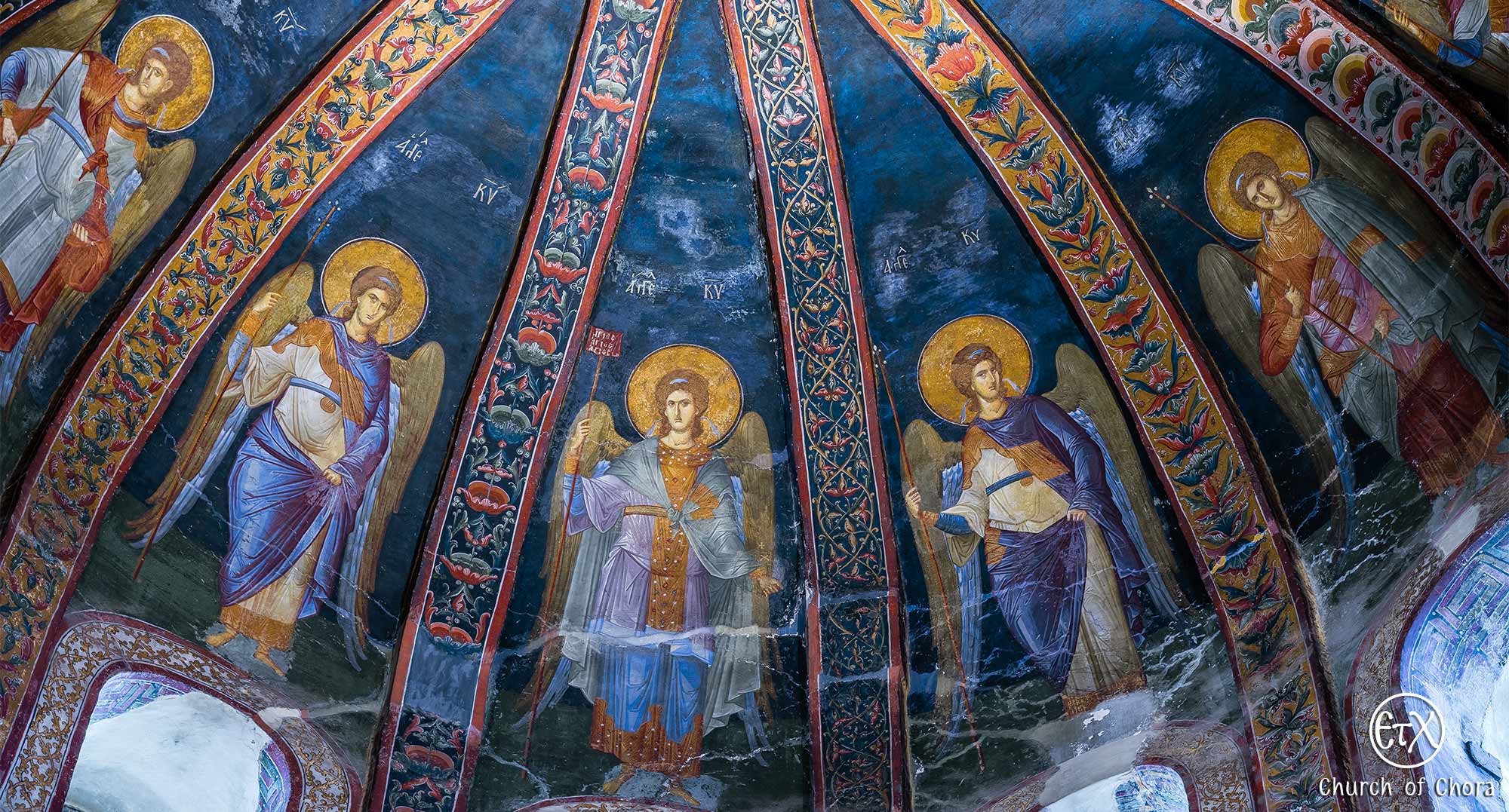 The Attendant Angels, Parekklesion, Chora Museum (Chora Church) in Istanbul, chora museum hours, chora church facts, byzantine museum istanbul.