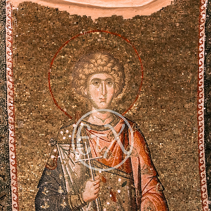Iconic mosaic of the warrior Saint George in the Parekklesion of Chora Church, Άγιος Γεώργιος