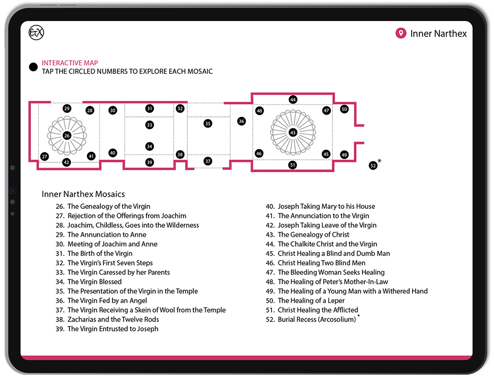 Chora Museum (Kariye Museum) Inner Narthex, Interactive Map, chora museum hours, chora church facts, byzantine museum istanbul
