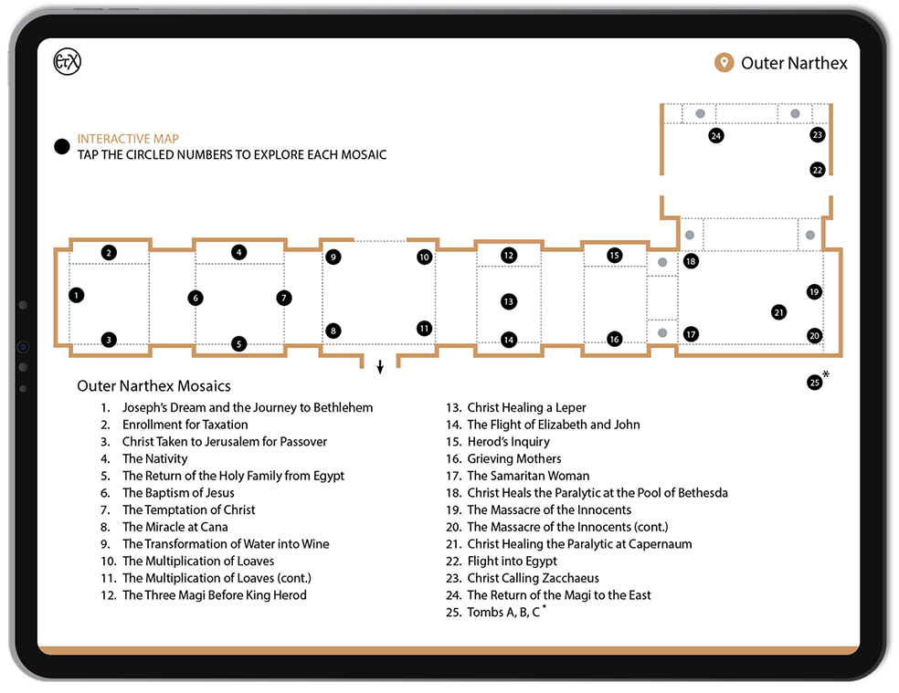 Chora Museum (Kariye Museum) Outer Narthex, Interactive Book Map