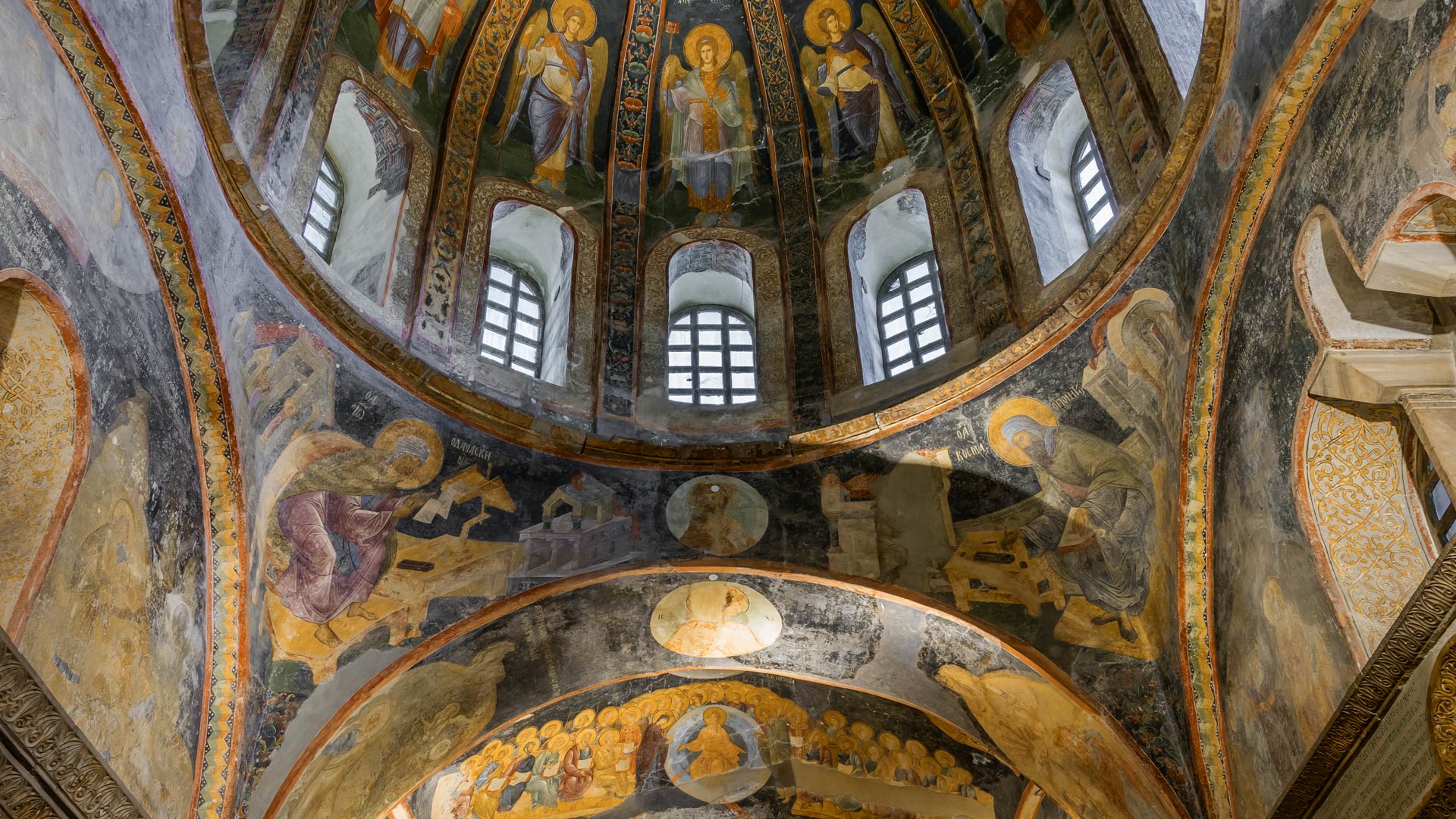 Magnificent Interior of Parekklesion Frescoes at Chora Church